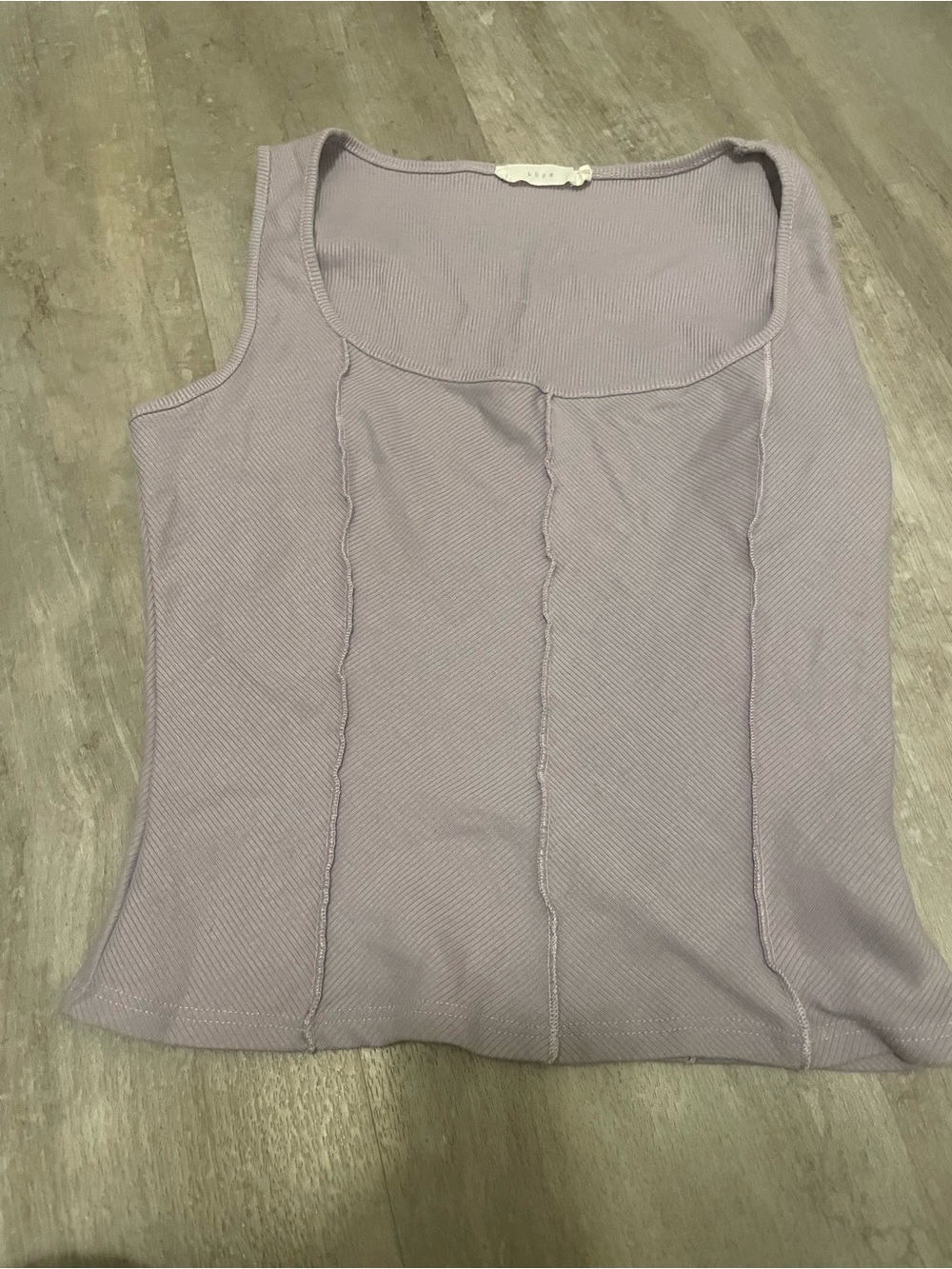 NWOT Lush Womens Lavender Ribbed Seam-Detail Tank Top Size Small